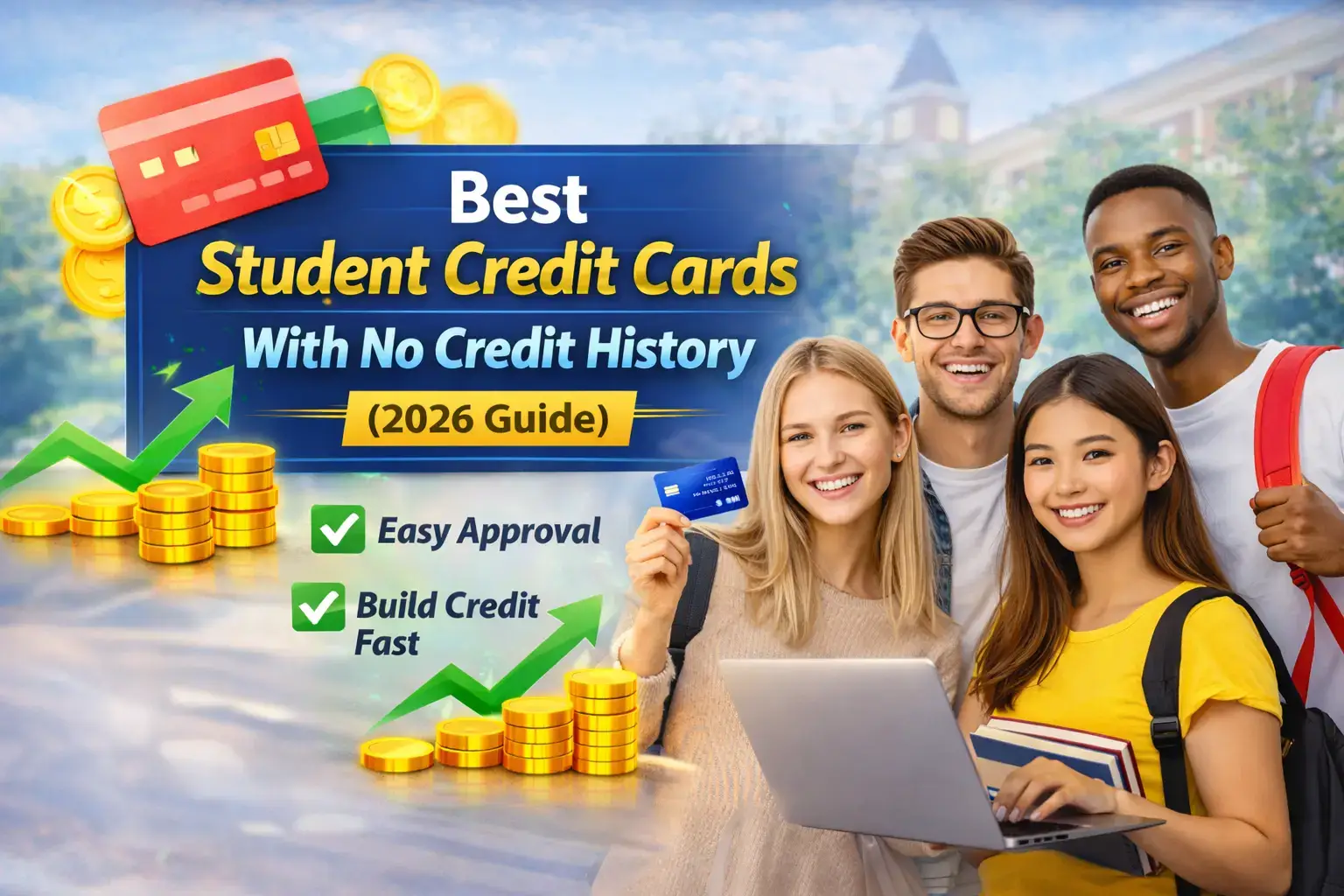 Best Student Credit Cards With No Credit History – Easy & Instant Approval 2026